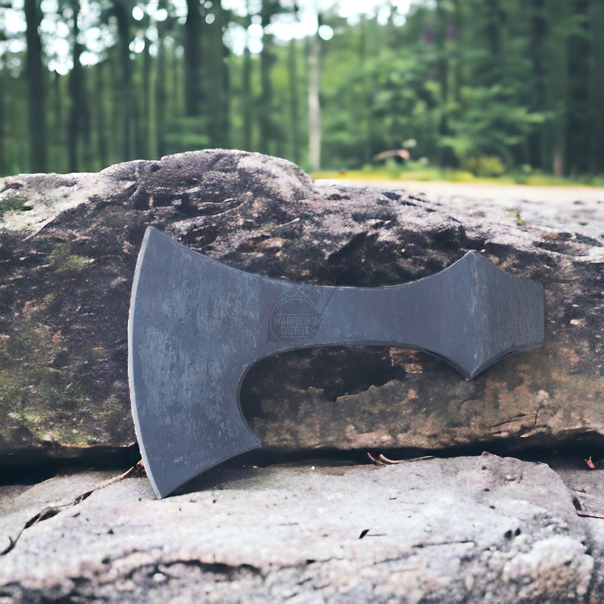 Warriors Outfit Hand-Forged Medieval Viking Style Axe Head Throwing Hatchet - Camping & Battle Axe - Black