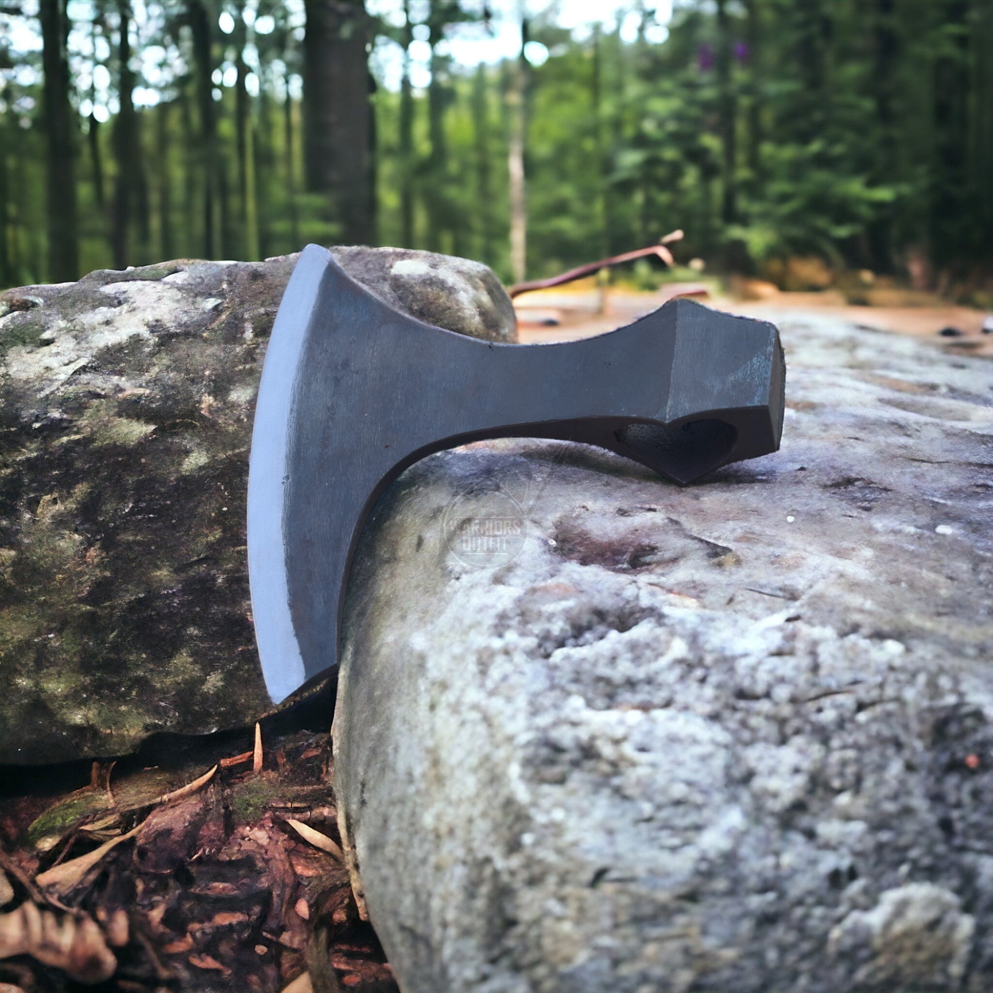 Warriors Outfit Hand Forged Medieval Viking Axe Head- Camping Hatch tomahawk Hunting Axe, Carbon Steel Throwing Axe (Black)