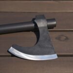Viking Bearded Axe - Hand Forged Viking Axe Head Custom Forged high Carbon Steel hatchets Multi Purpose Adult Size Axe Head, Black, 19 cm