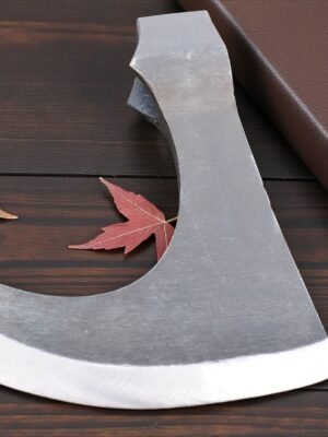 Viking Bearded Axe - Hand Forged Viking Axe Head Custom Forged high Carbon Steel hatchets Multi Purpose Adult Size Axe Head, Black, 19 cm