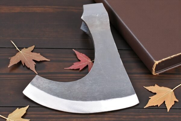 Viking Bearded Axe - Hand Forged Viking Axe Head Custom Forged high Carbon Steel hatchets Multi Purpose Adult Size Axe Head, Black, 19 cm