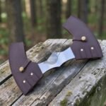 Warriors OUTFIT Hand Forged Medieval Viking Large Size Double Edge Polish Axe Head With Leather Cover.