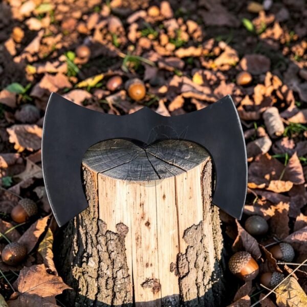 Warriors Outfit Hand Forged Medieval High Carbon Steel Double Edge Large Size Battle Ready Axe Head With Leather Cover