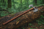 Warriors Outfit Double Blade Throwing Battle Axe – Viking Style Engraved Dual Head Axe with Wooden Handle, Balanced for Throwing Practice, Medieval Inspired Axe for Outdoor Use and Collection