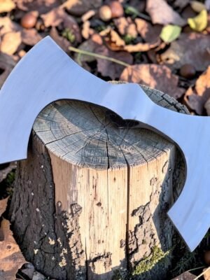 Warriors OUTFIT Hand Forged Medieval Viking Large Size Double Edge Polish Axe Head With Leather Cover.