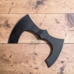 Warriors Outfit Hand Forged Medieval High Carbon Steel Double Edge Large Size Battle Ready Axe Head With Leather Cover