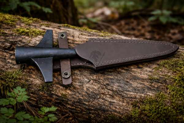 Warriors Outfit Hand Forged Medieval Viking Spearhead With Leather Cover.