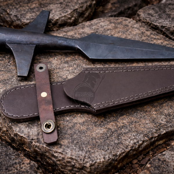 Warriors Outfit Hand Forged Medieval Viking Spearhead With Leather Cover.