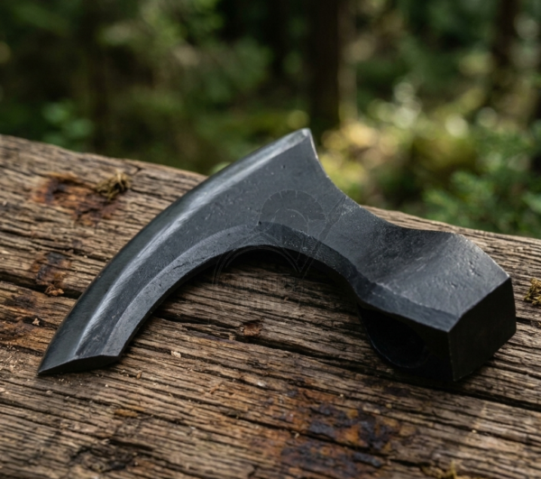 Warriors Outfit Hand Forged Medieval Viking Axe Head High Carbon Steel Durable Replacement Axe Head for Woodworking, Camping, and Survival