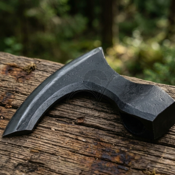 Warriors Outfit Hand Forged Medieval Viking Axe Head High Carbon Steel Durable Replacement Axe Head for Woodworking, Camping, and Survival