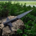 WARRIORS OUTFIT Hand Forged Medieval Viking  Wing Spearhead High Carbon Steel Spearhead With Black Finishing