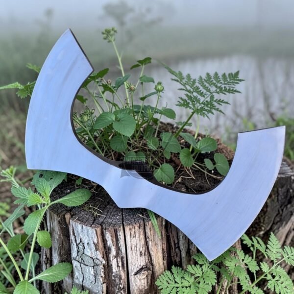 Warriors OUTFIT Hand Forged Medieval Viking Large Size Double Edge Polish Axe Head With Leather Cover.