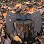 Warriors Outfit Hand Forged Medieval High Carbon Steel Double Edge Large Size Battle Ready Axe Head With Leather Cover