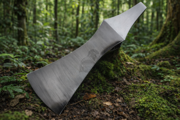 WarriorsOutfit Polished Bearded Axe Head Hand Forged Steel Axe Head Viking Style Axe Head for Crafting & Custom Handle