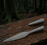 Warriors Outfit 11 Inch Leaf Blade Spearhead with Butt Cap – Hand Forged Steel Spear Head for Hunting, Throwing & Outdoor Use