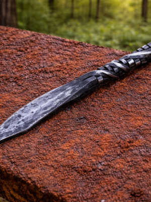 WarriorsOutfit Hand-Forged Kitchen Knife – High Carbon Steel Rustic Chef Utility Blade