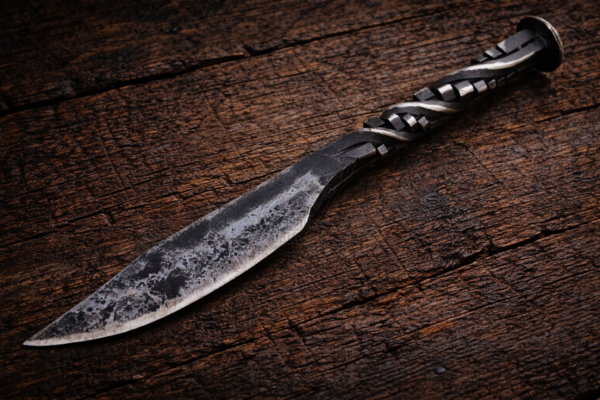 WarriorsOutfit Hand-Forged Kitchen Knife – High Carbon Steel Rustic Chef Utility Blade