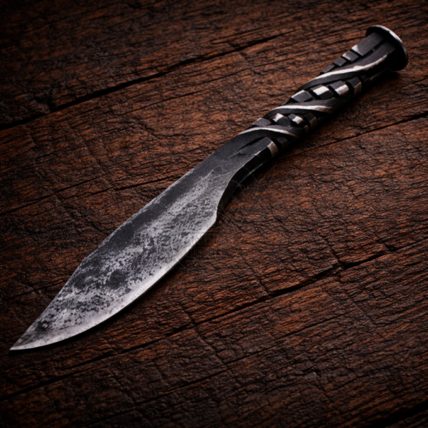 WarriorsOutfit Hand-Forged Kitchen Knife – High Carbon Steel Rustic Chef Utility Blade