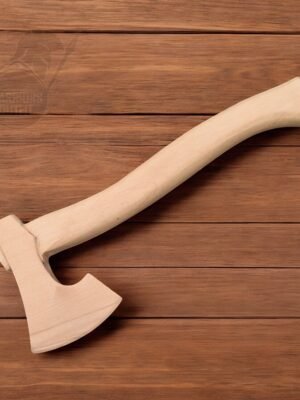Warriors Outfit Handcrafted Wooden Axe – Viking Style Decorative Axe – Handmade Wooden Hatchet for Display & Cosplay