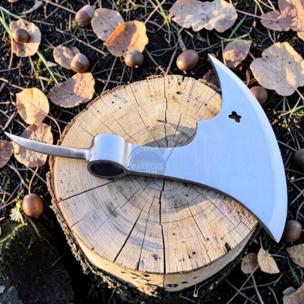 Warriors Outfit  Large Size Back Spike Polish Medieval Viking Battle Ready Axe Head. With Blade Cover.