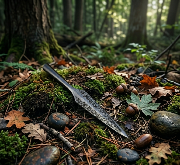 Warriors Outfit Hand-Forged Etched Throwing & Hunting Spearhead. Outdoor Camping Tool
