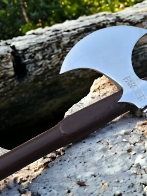 Warriors Outfit The Household Cavalry Farrier Axe with Handle & Butt Cap – Engraved Head, Wooden Shaft