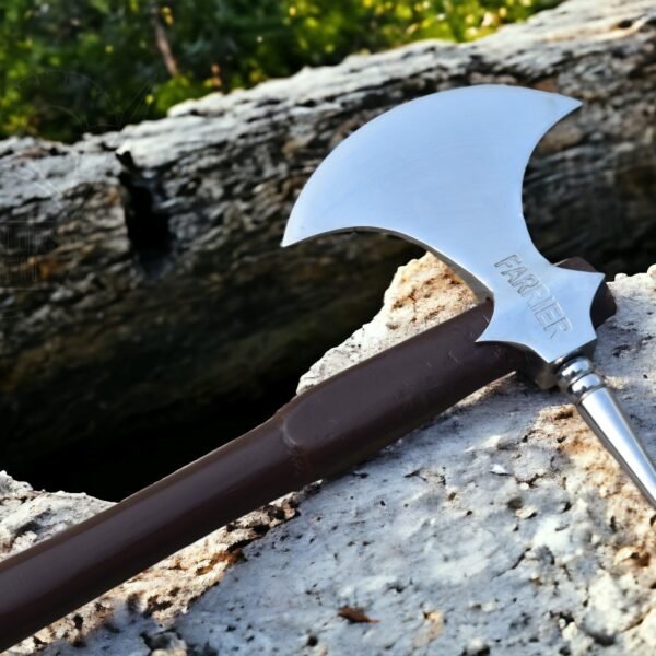 Warriors Outfit The Household Cavalry Farrier Axe with Handle & Butt Cap – Engraved Head, Wooden Shaft