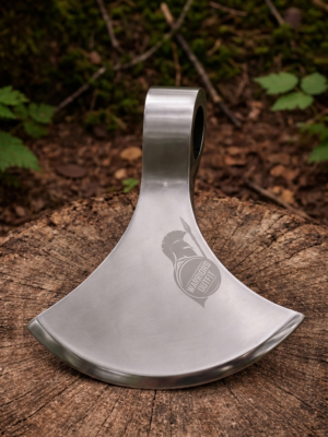 WarriorsOutfit Polished Axe Head – Viking Style Stainless Steel Axe Head – Handmade Bearded Axe Head