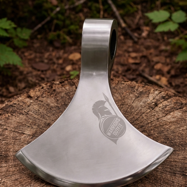 WarriorsOutfit Polished Axe Head – Viking Style Stainless Steel Axe Head – Handmade Bearded Axe Head
