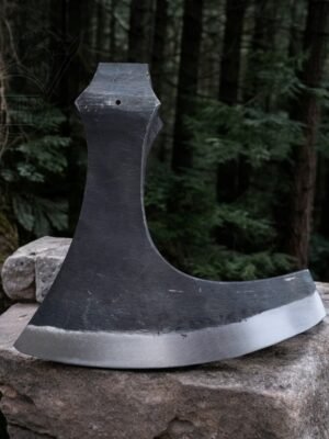 Warriors Outfit Hand Forged Medieval Viking High Carbon Steel Center Hole Axe Head. Best For Outdoor Camping Tool.