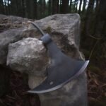 Hand Forged Medieval Back Spike Battle Axe Head | Campaign Hatch Tomahawk Axe, Huntsman Throwing Camping Battle Axe, Hight Carbon Steel