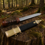 WarriorsOutfit Medieval Roman Gladius Sword Handcrafted Steel Blade with Wooden Handle & Brass Scabbard
