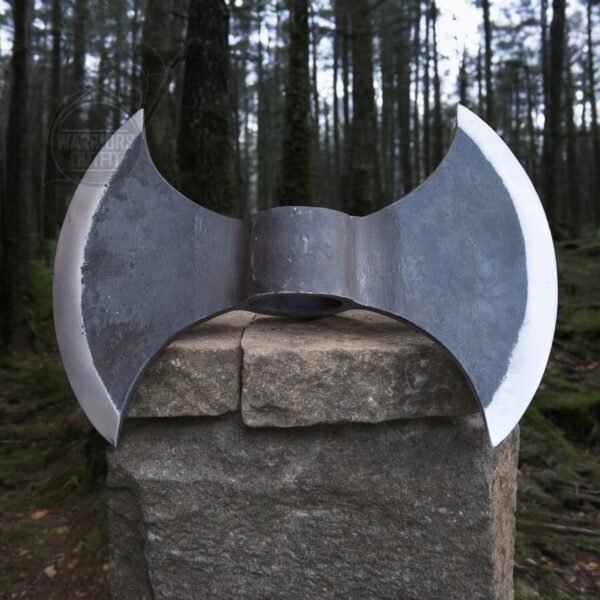 Double Pointed Axe Weapon Large and Heavy Elongated Warrior Viking Costume Battle Edge Adult Premium Collectible Gift by OUTFIT, Black,