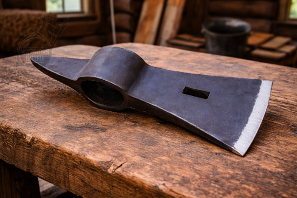 WarriorsOutfit Hand Forged Iron Axe Head Medieval Viking Style Bearded Axe Blade for Reenactment & Woodworking