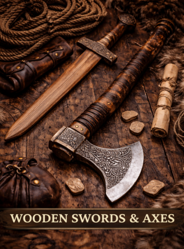 Warriors outfit wooden axe wooden sword