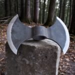 Double Pointed Axe Weapon Large and Heavy Elongated Warrior Viking Costume Battle Edge Adult Premium Collectible Gift by OUTFIT, Black,