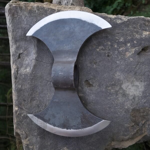 Double Pointed Axe Weapon Large and Heavy Elongated Warrior Viking Costume Battle Edge Adult Premium Collectible Gift by OUTFIT, Black,