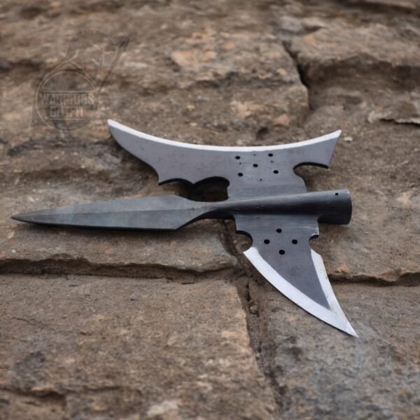 Hand Forged High Carbon Steel Medieval Halberd with Holes- Heavy Duty Sergeants Halberd Fully Functional