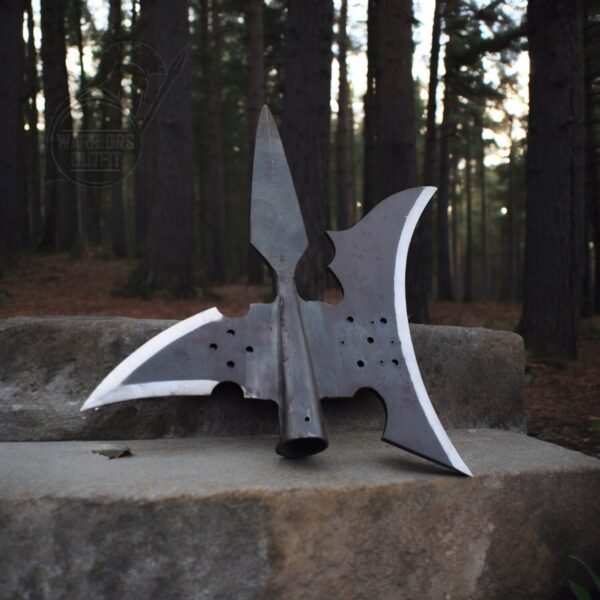 Hand Forged High Carbon Steel Medieval Halberd with Holes- Heavy Duty Sergeants Halberd Fully Functional