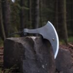 Hand Forged Medieval Back Spike Battle Axe Head | Campaign Hatch Tomahawk Axe, Huntsman Throwing Camping Battle Axe, Hight Carbon Steel