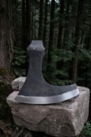 Warriors Outfit Hand Forged Medieval Viking High Carbon Steel Center Hole Axe Head. Best For Outdoor Camping Tool.