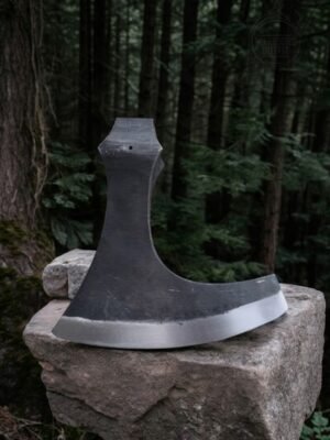 Warriors Outfit Hand Forged Medieval Viking High Carbon Steel Center Hole Axe Head. Best For Outdoor Camping Tool.