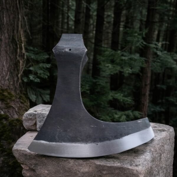 Warriors Outfit Hand Forged Medieval Viking High Carbon Steel Center Hole Axe Head. Best For Outdoor Camping Tool.