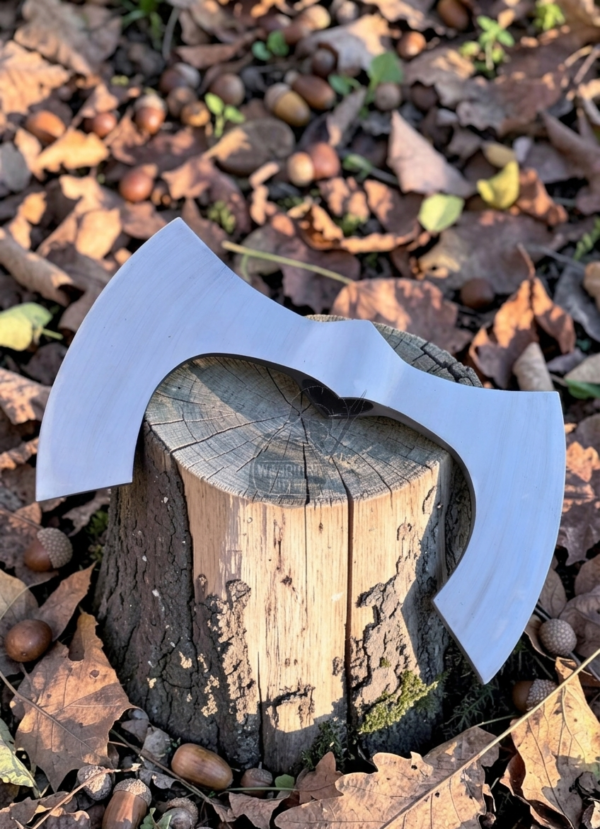 Warriors OUTFIT Hand Forged Medieval Viking Large Size Double Edge Polish Axe Head With Leather Cover.