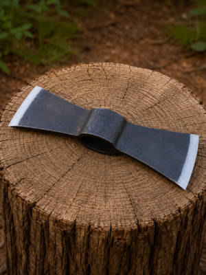 WarriorsOutfit Medieval Iron Double Axe Head Hand Forged Viking Style Battle Axe Blade for Reenactment & Decor