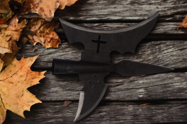 Warriors Outfit 18th Century Medieval Hand Forged Halberd, 91cm Wooden Handle, High Carbon Steel Blade with Curved Spike, Historical Weapon Replica