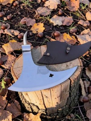 Warriors Outfit Large Size Back Spike Polish Medieval Viking Battle Ready Axe Head. With Blade Cover.