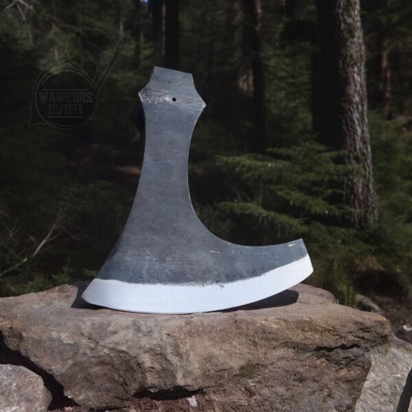 Warriors Outfit Hand Forged Medieval Viking High Carbon Steel Center Hole Axe Head. Best For Outdoor Camping Tool.