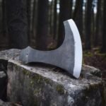 Warriors Outfit Hand Forged Medieval Viking High Carbon Steel Center Hole Axe Head. Best For Outdoor Camping Tool.