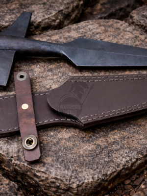 Warriors Outfit Hand Forged Medieval Throwing Wing Spearhead With Blade Cover. Best For Outdoor Hunting Tool.